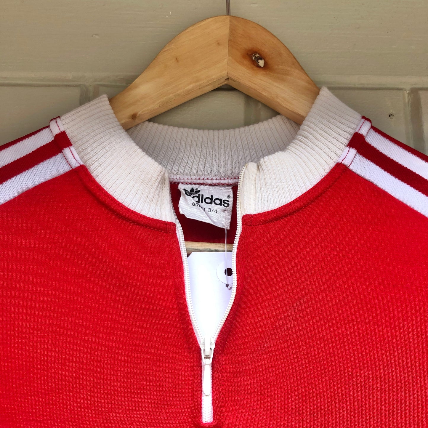 1980s Red Adidas Cycling Top