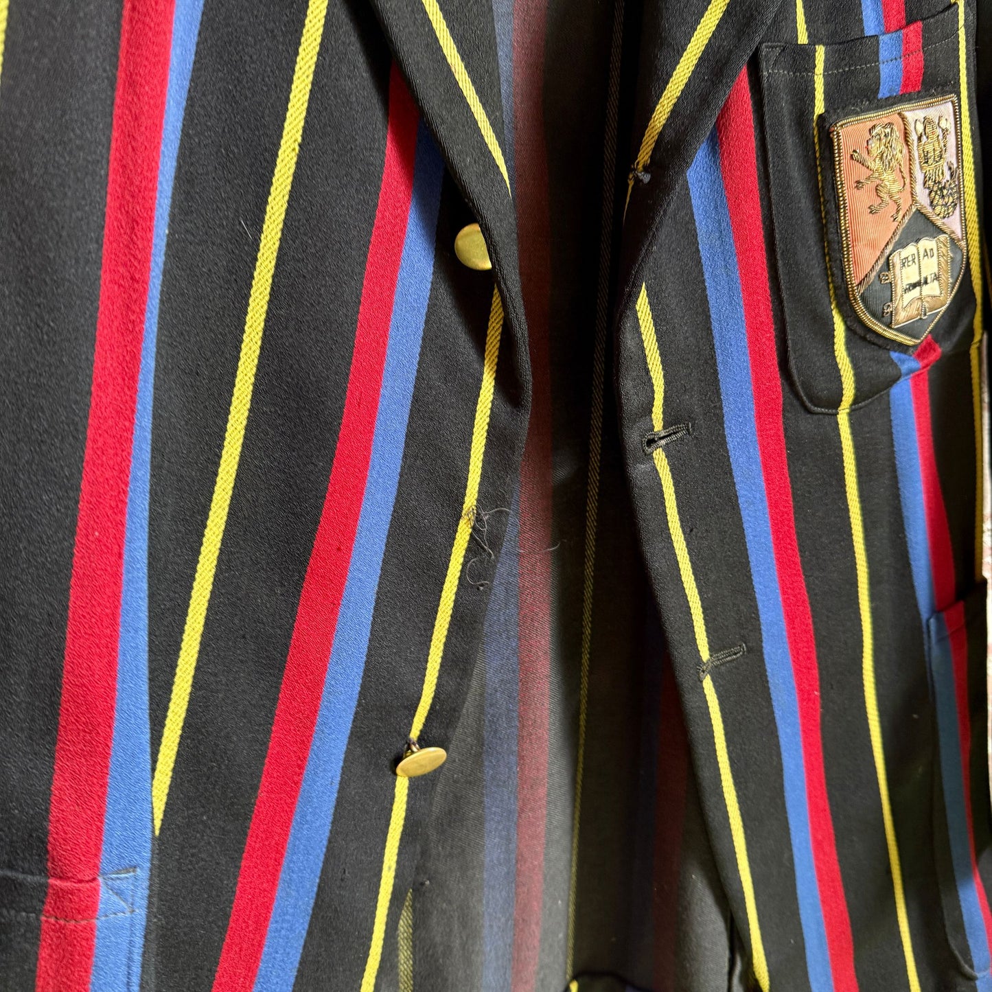 1940s Striped School College Suit Blazer Jacket
