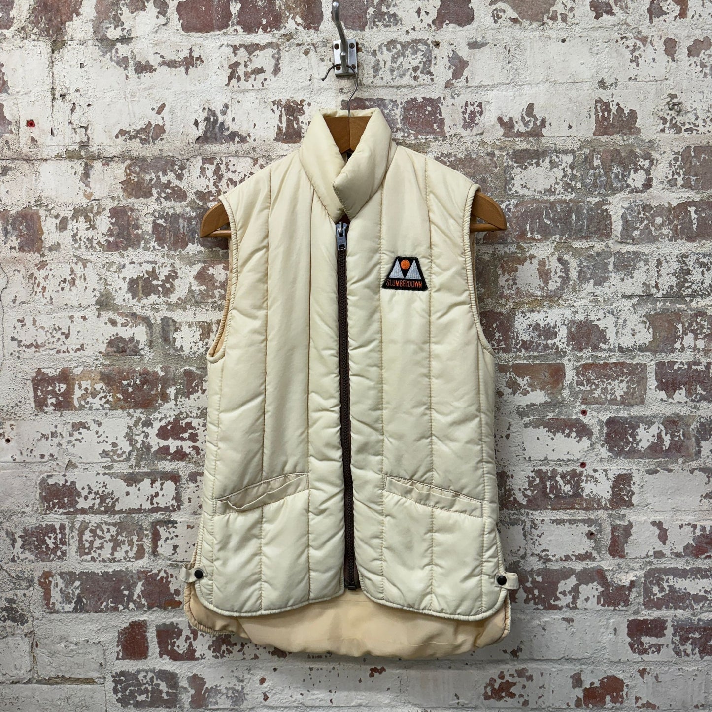 1980s Cream British Padded Slumber-down Gilet