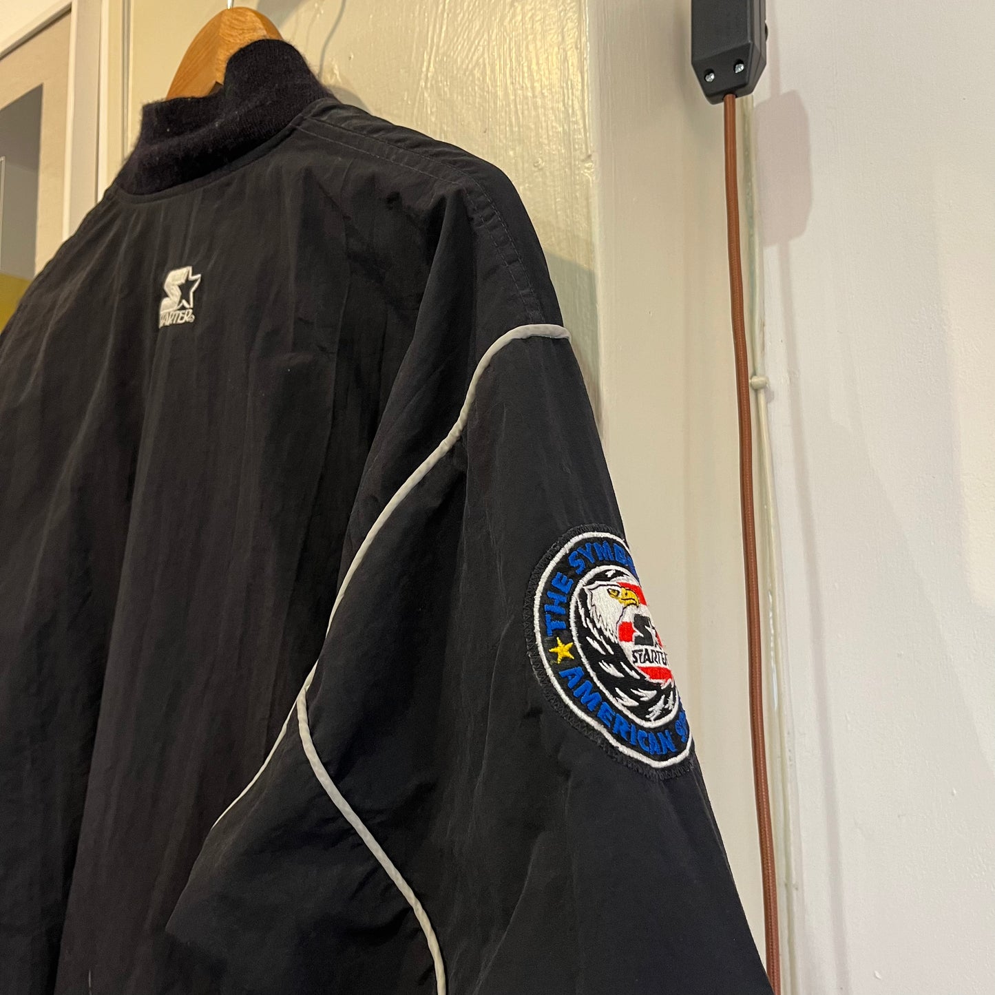 1990s Starter Black Raiders Bomber Jacket