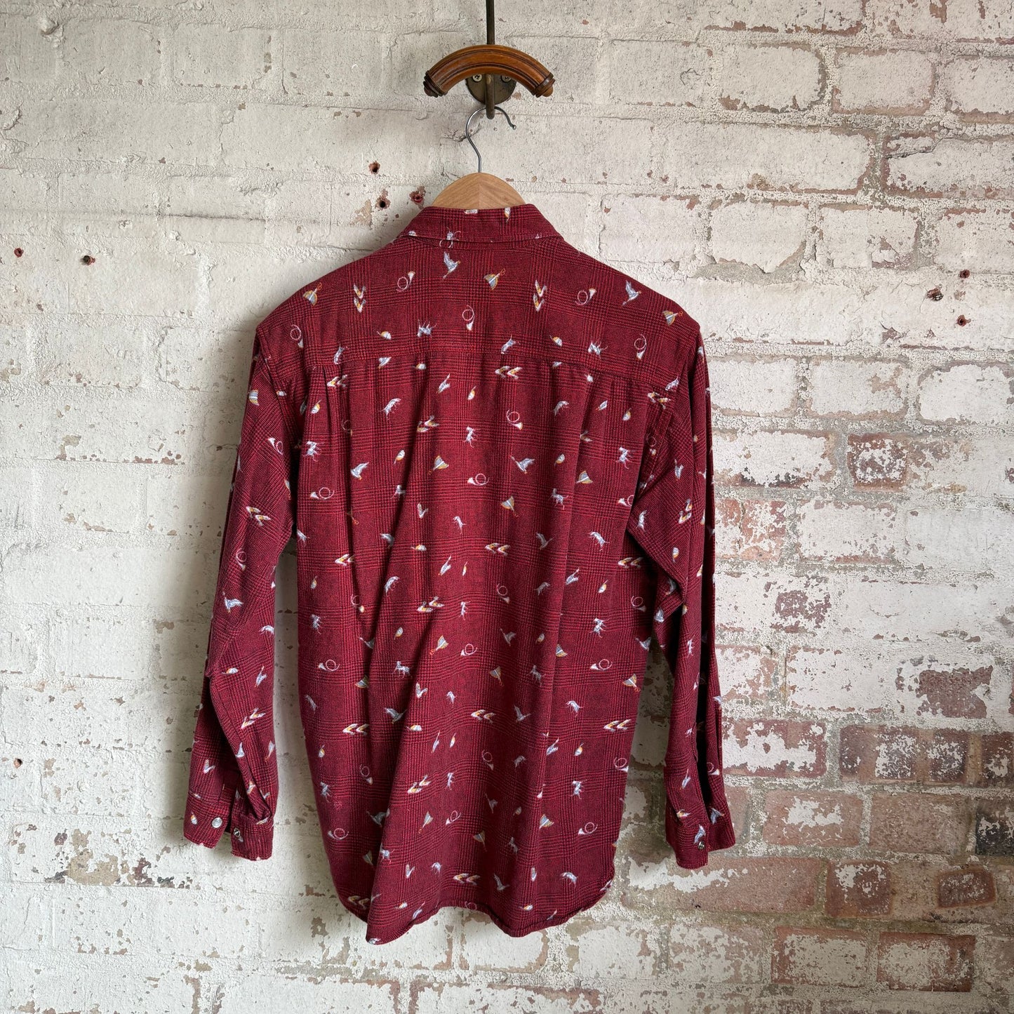 1970s Red Patterned Popper Shirt