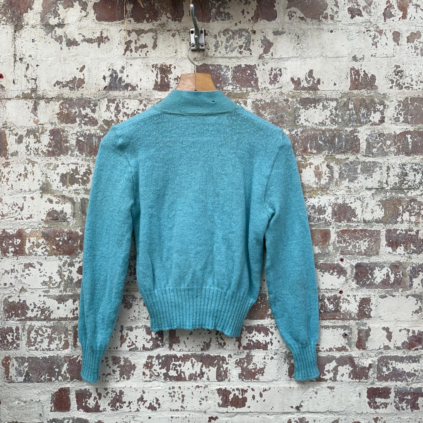 1960s Turquoise Blue Knitted Cardigan