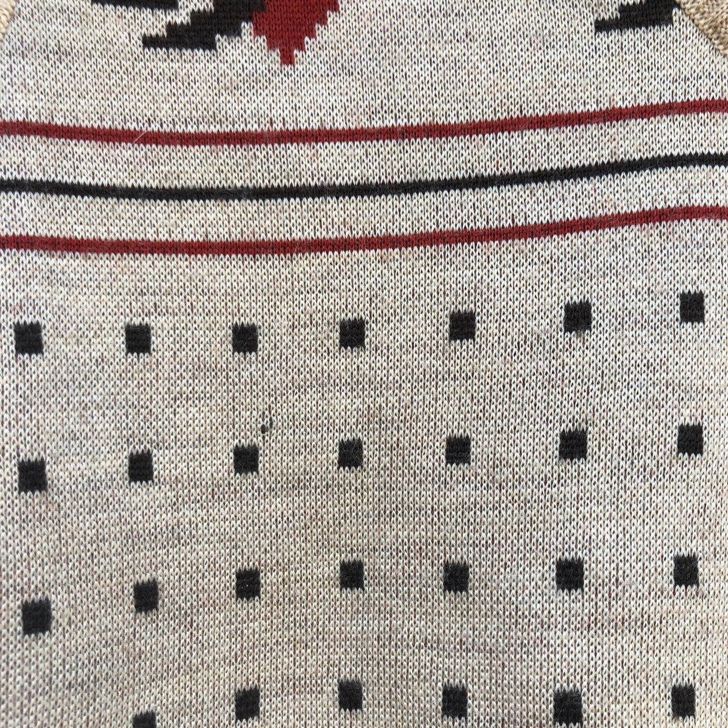1970s Beige Patterned Tank Top Sweater Vest