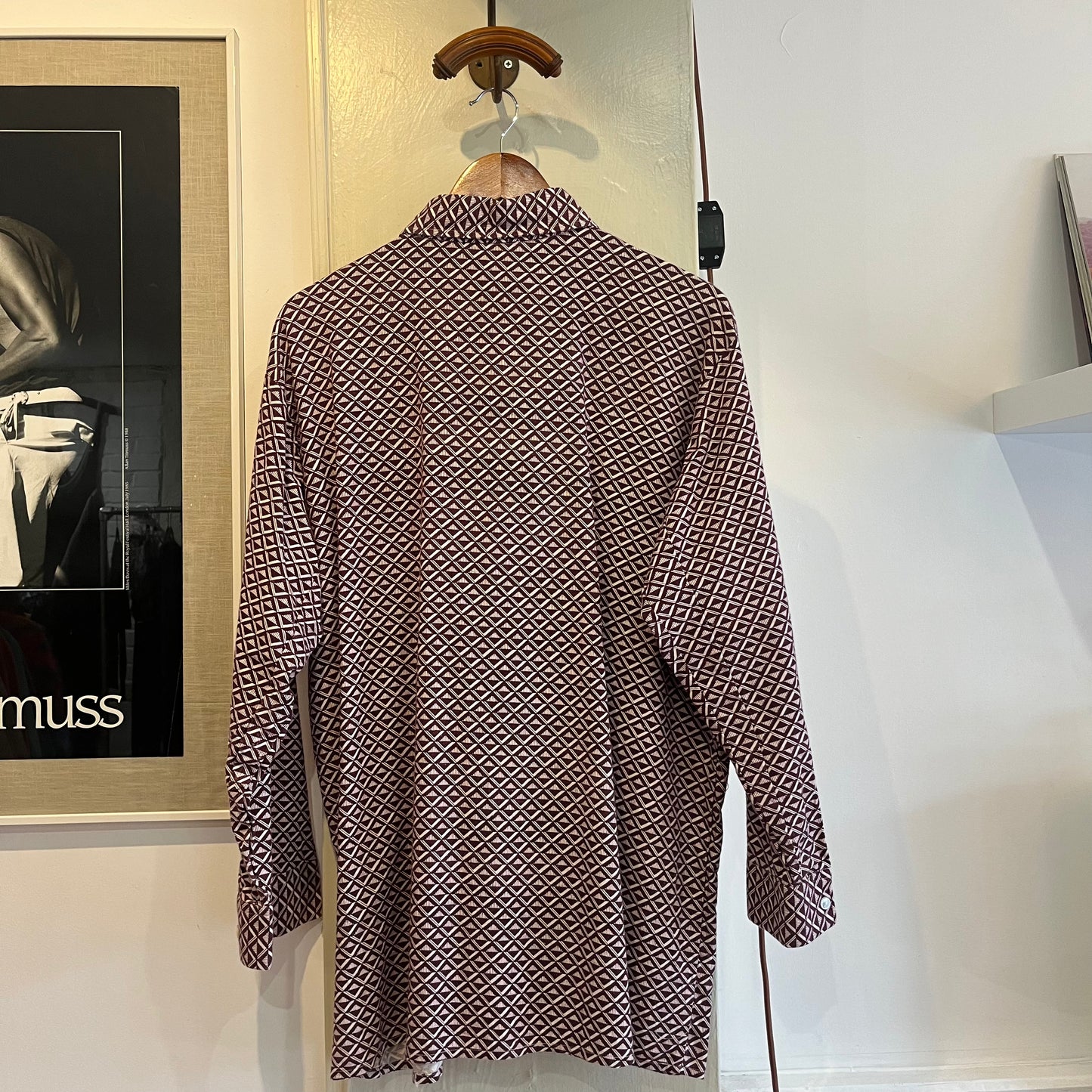 1970s European Patterned Button Up Shirt