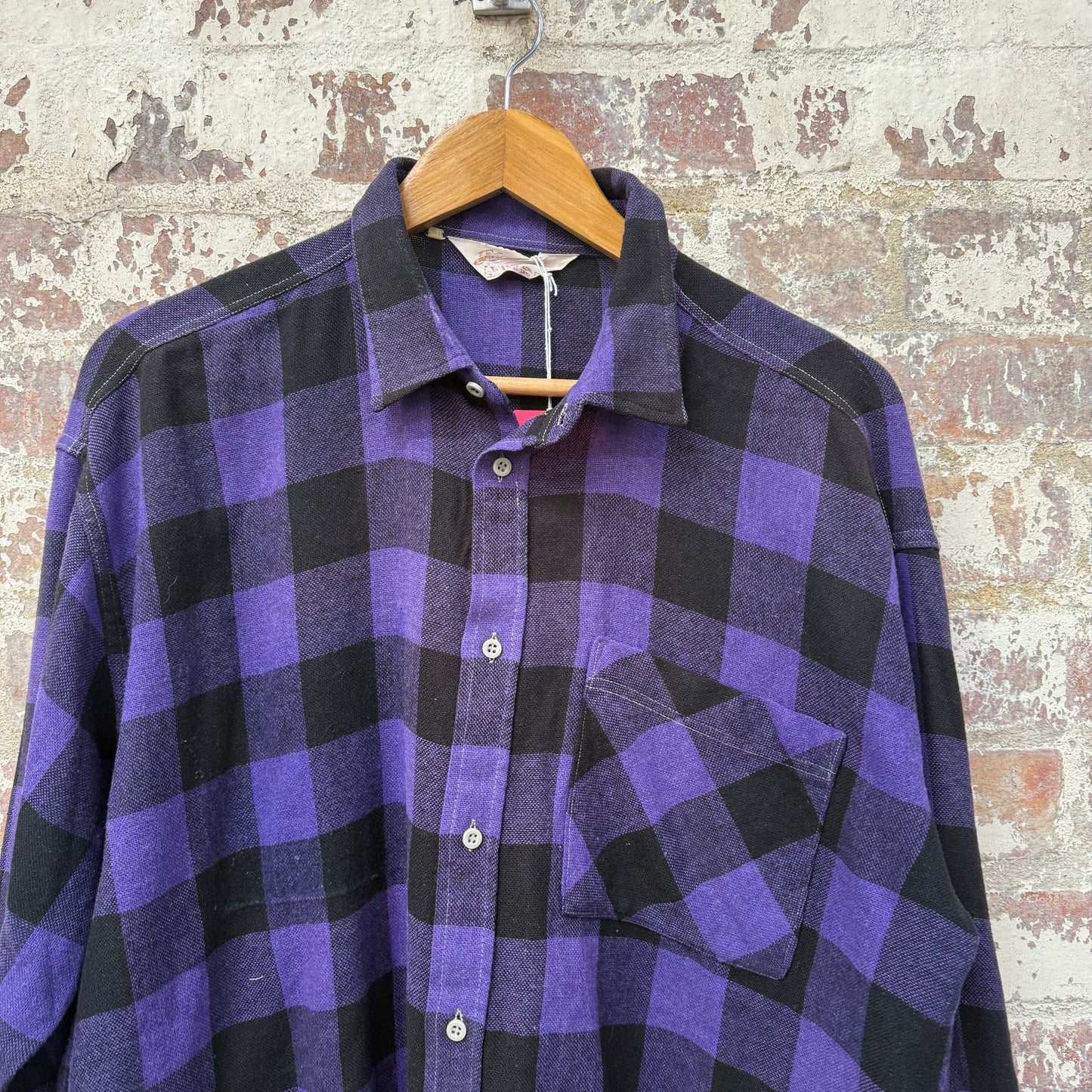1980s Purple Checkered Western Shirt