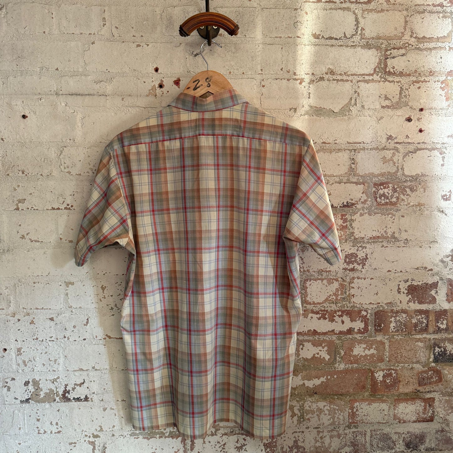 1970s Beige French Checked Shirt