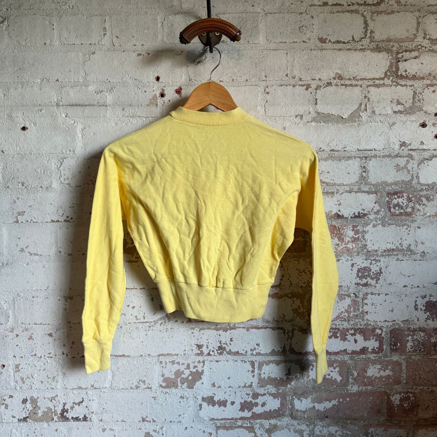 1960s Yellow British Button Cardigan Jumper