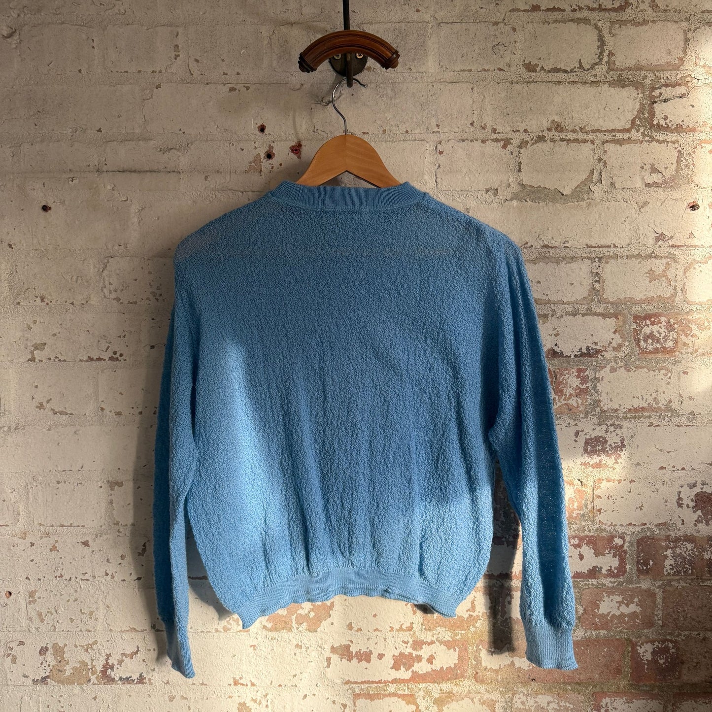 1950s Baby Blue Dead Stock Knitted Cable Jumper