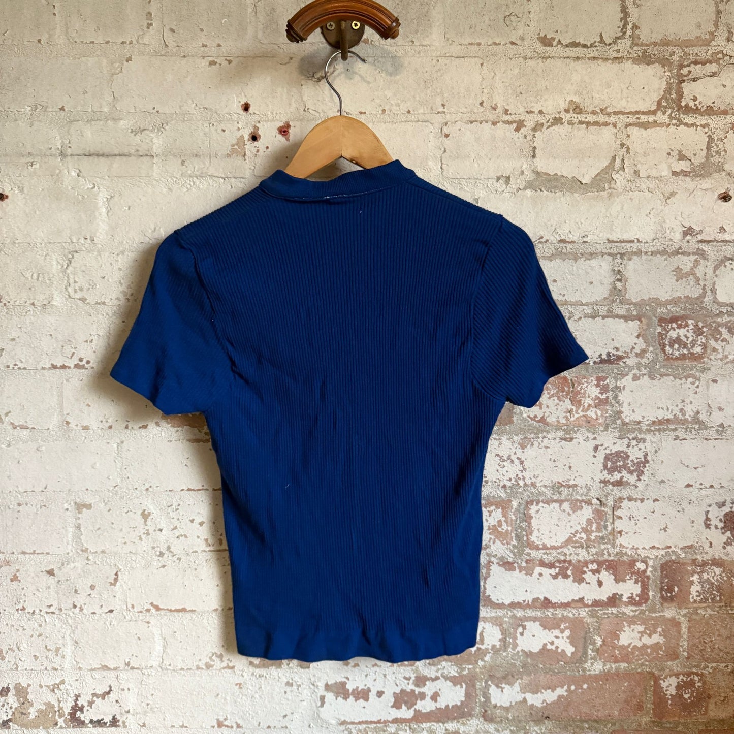 1960s Navy Button Knitted Cardigan Top