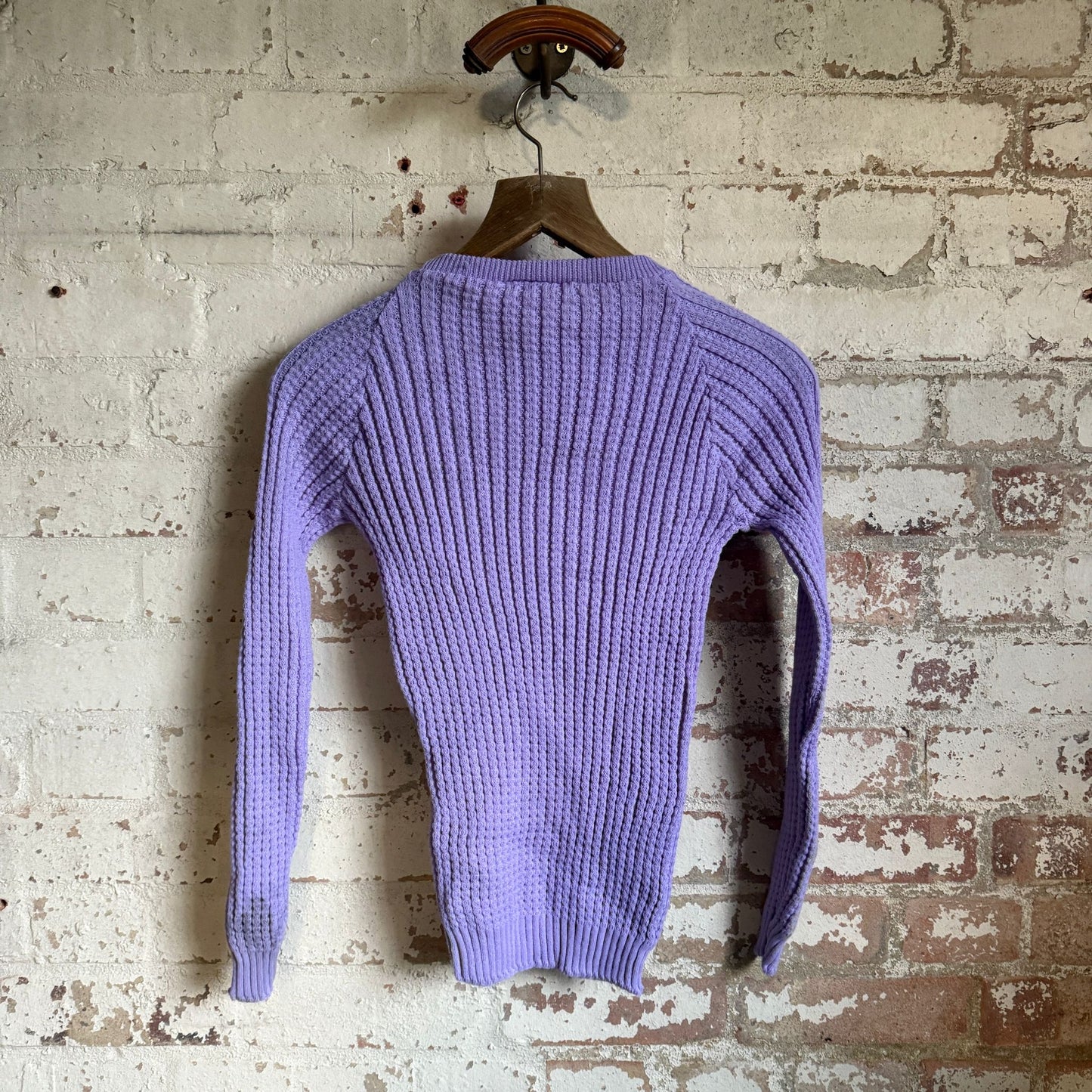 1970s Lilac Purple Knitted Cable Jumper