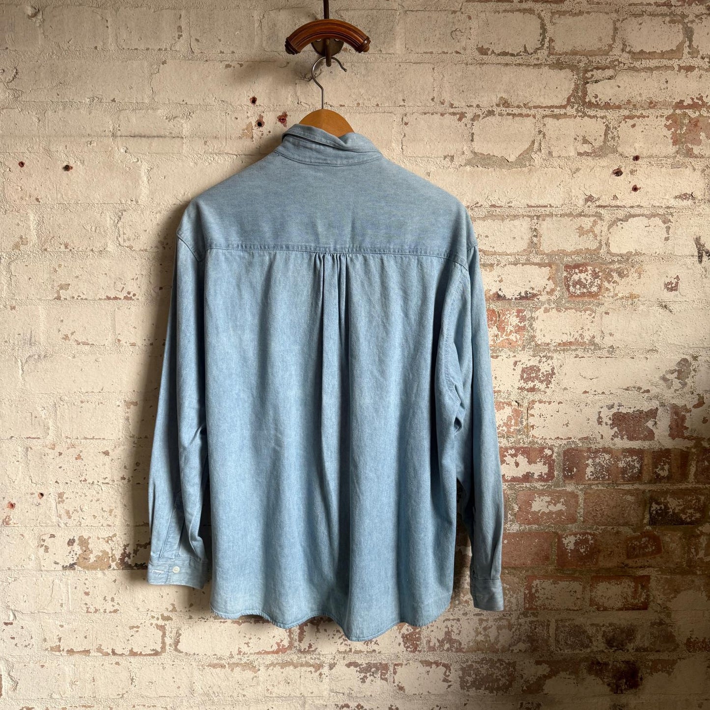 1990s Blue Denim Patterned Shirt