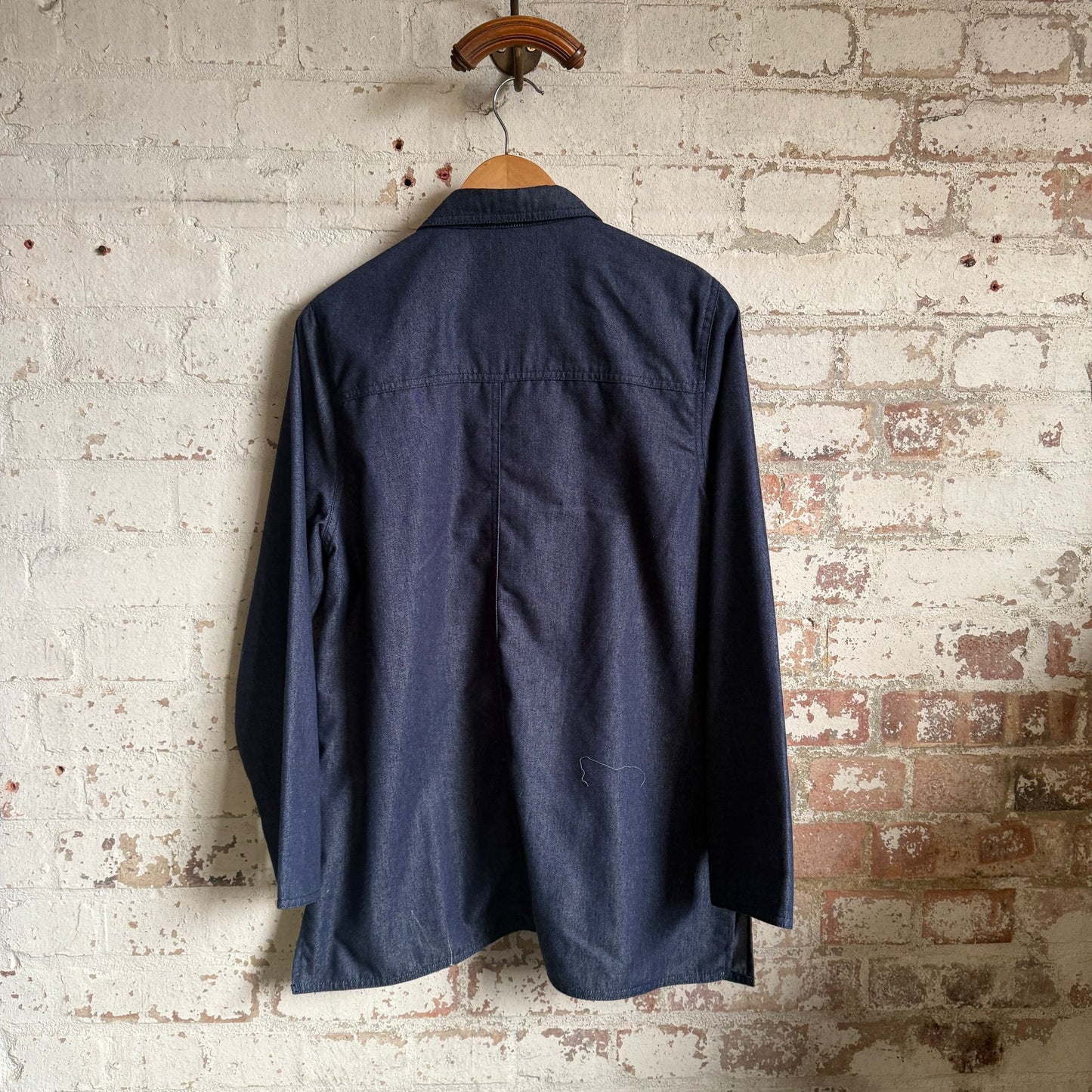 1980s Dark Blue Denim Button Work Jacket