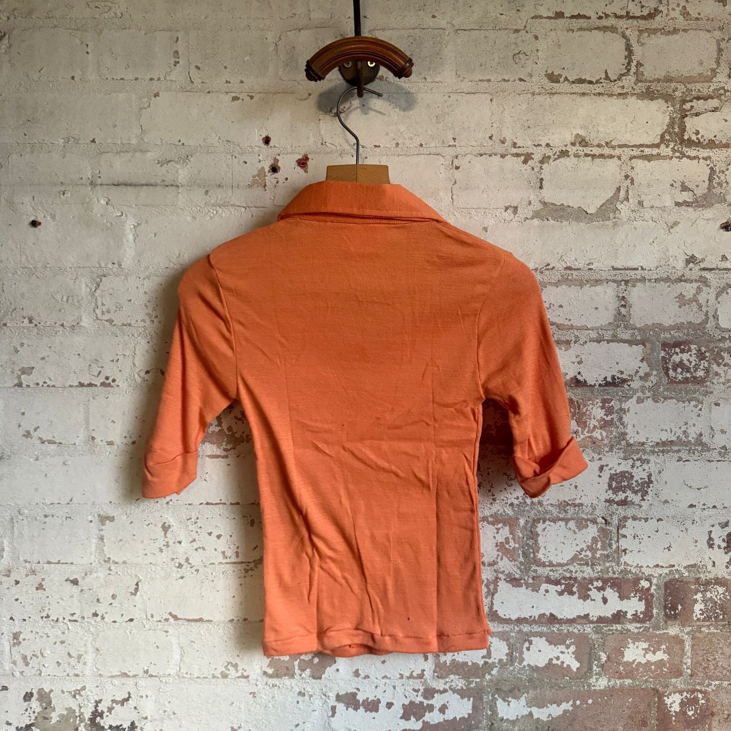 1970s Peach Orange John Craig Polo Shirt Top