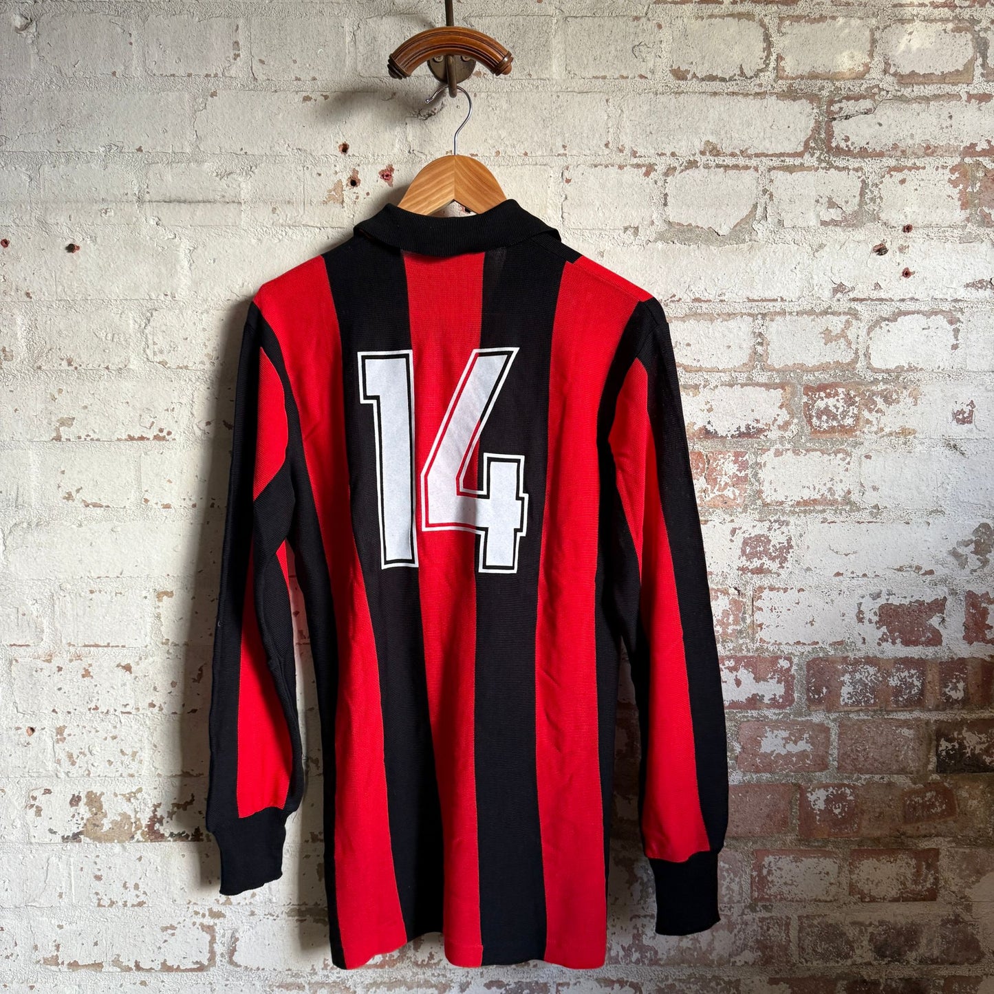 1970s Red and Black Milan Club Football Shirt