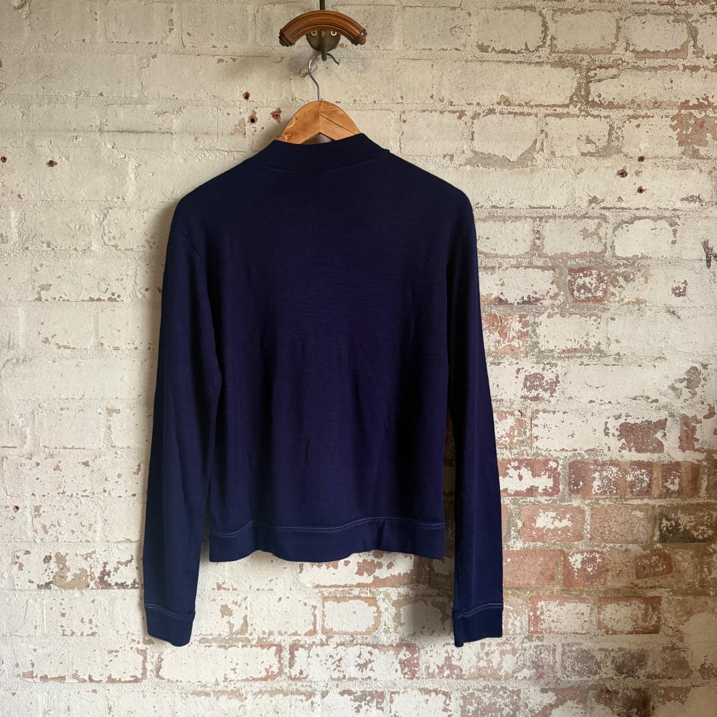 1980s Navy Zip Up Track Top Jumper