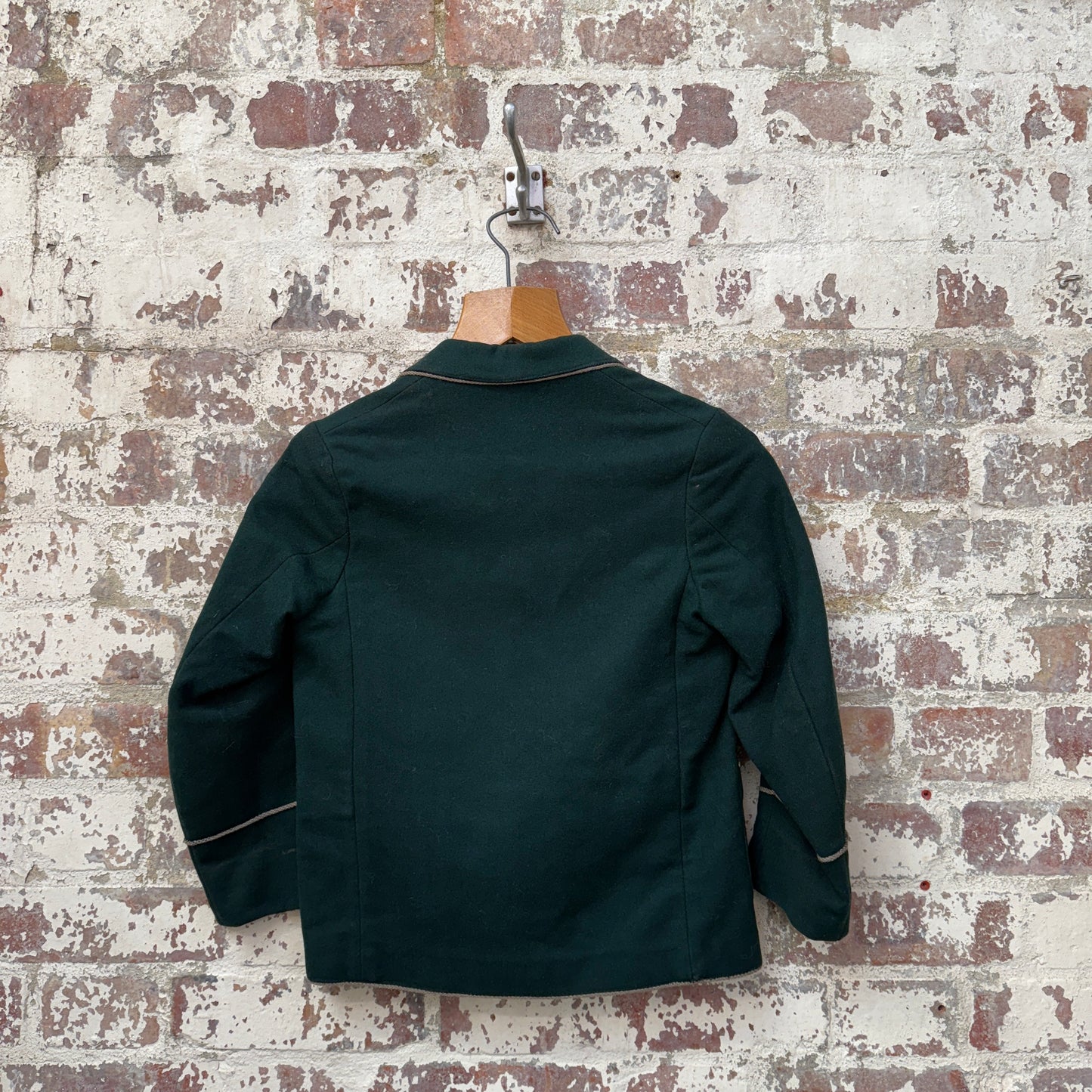 1960s Dark Green Kids Wool College Blazer
