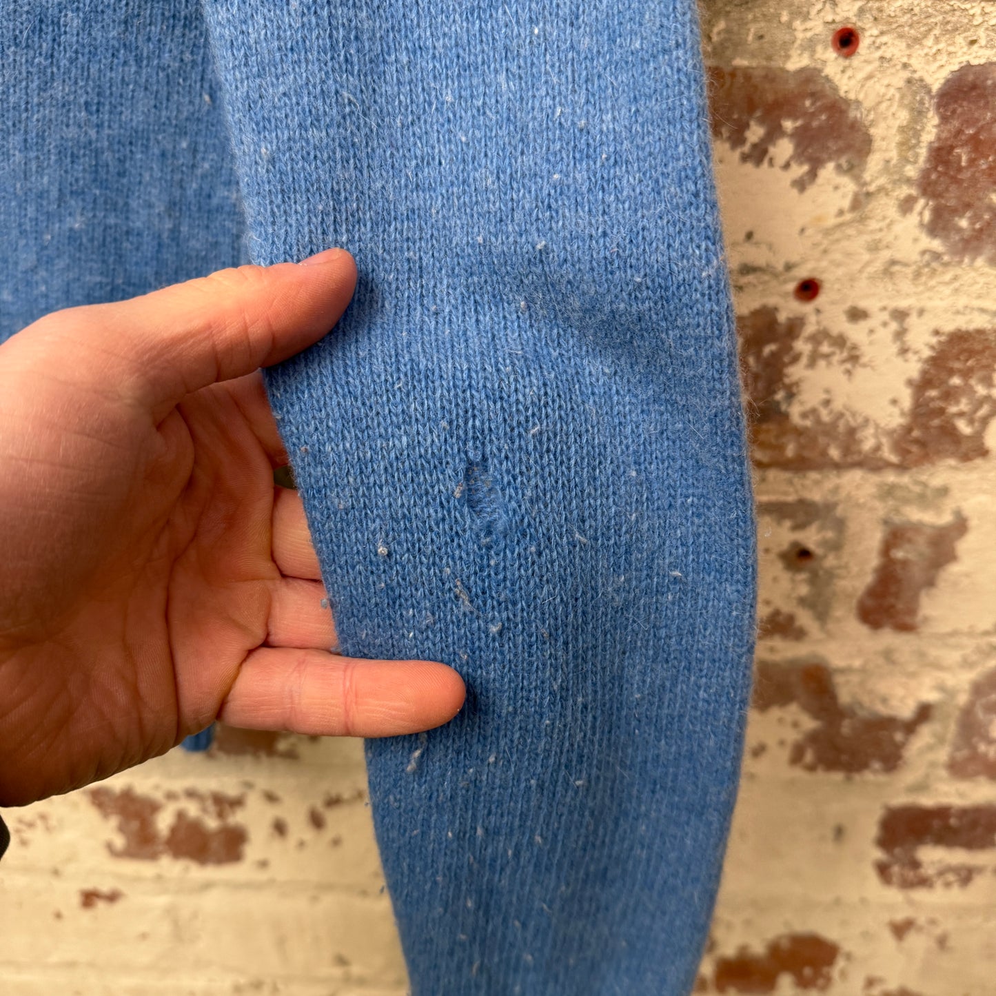 1970s Baby Blue Roll Neck Knitted Jumper