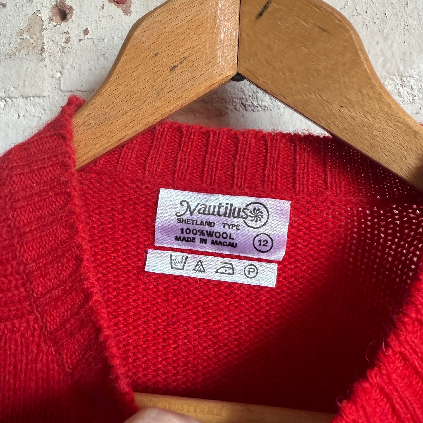 1980s Red Wool Knitted Jumper