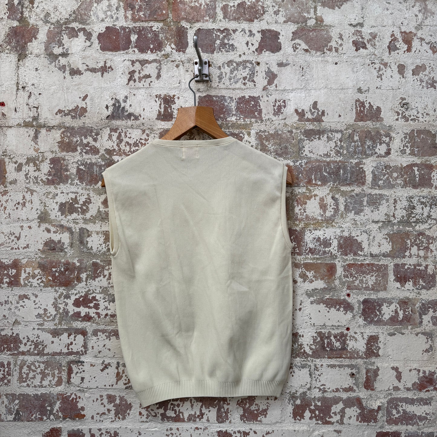 1970s Cream British Patterned Vest Top