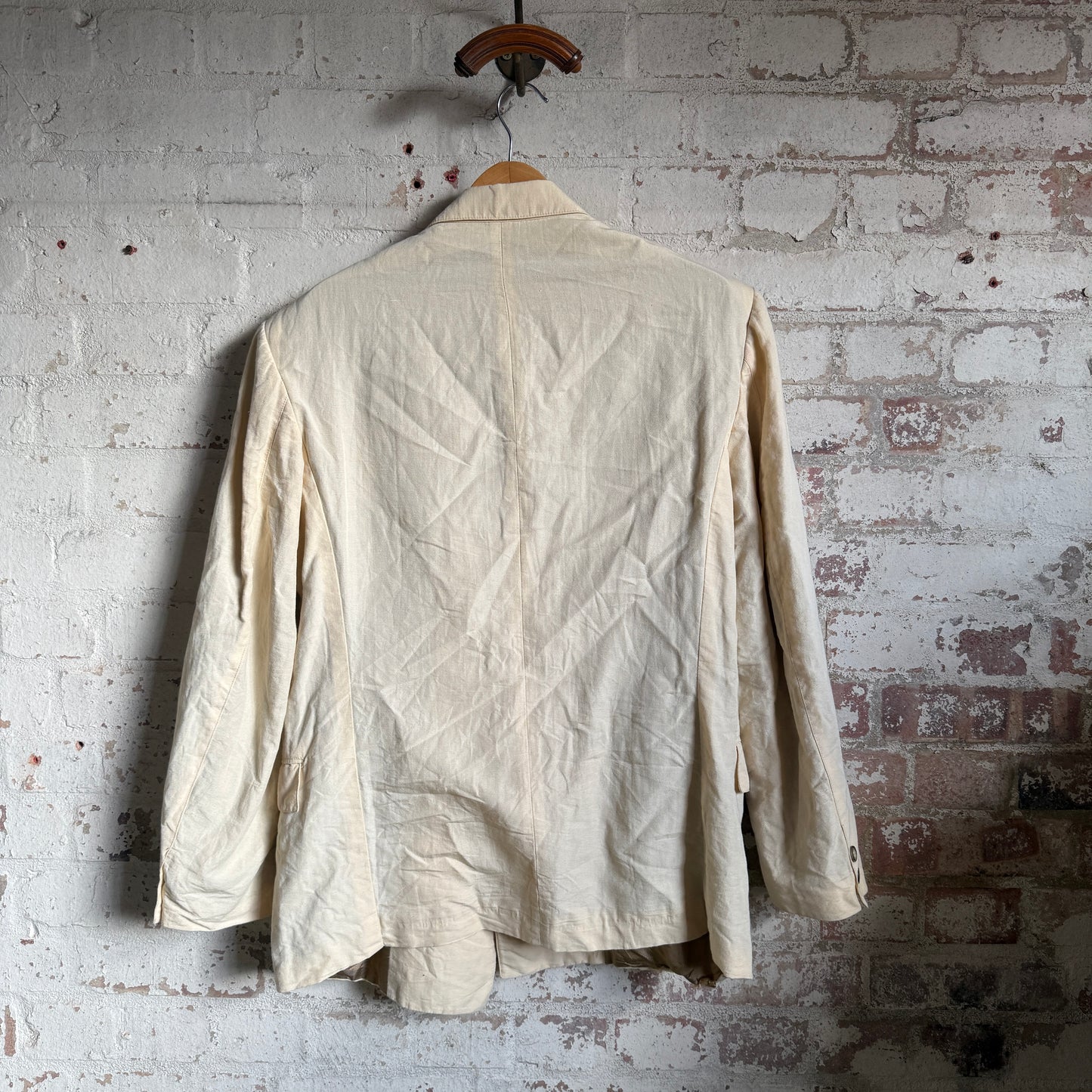 1980s Cream Double Breasted New man Blazer Jacket