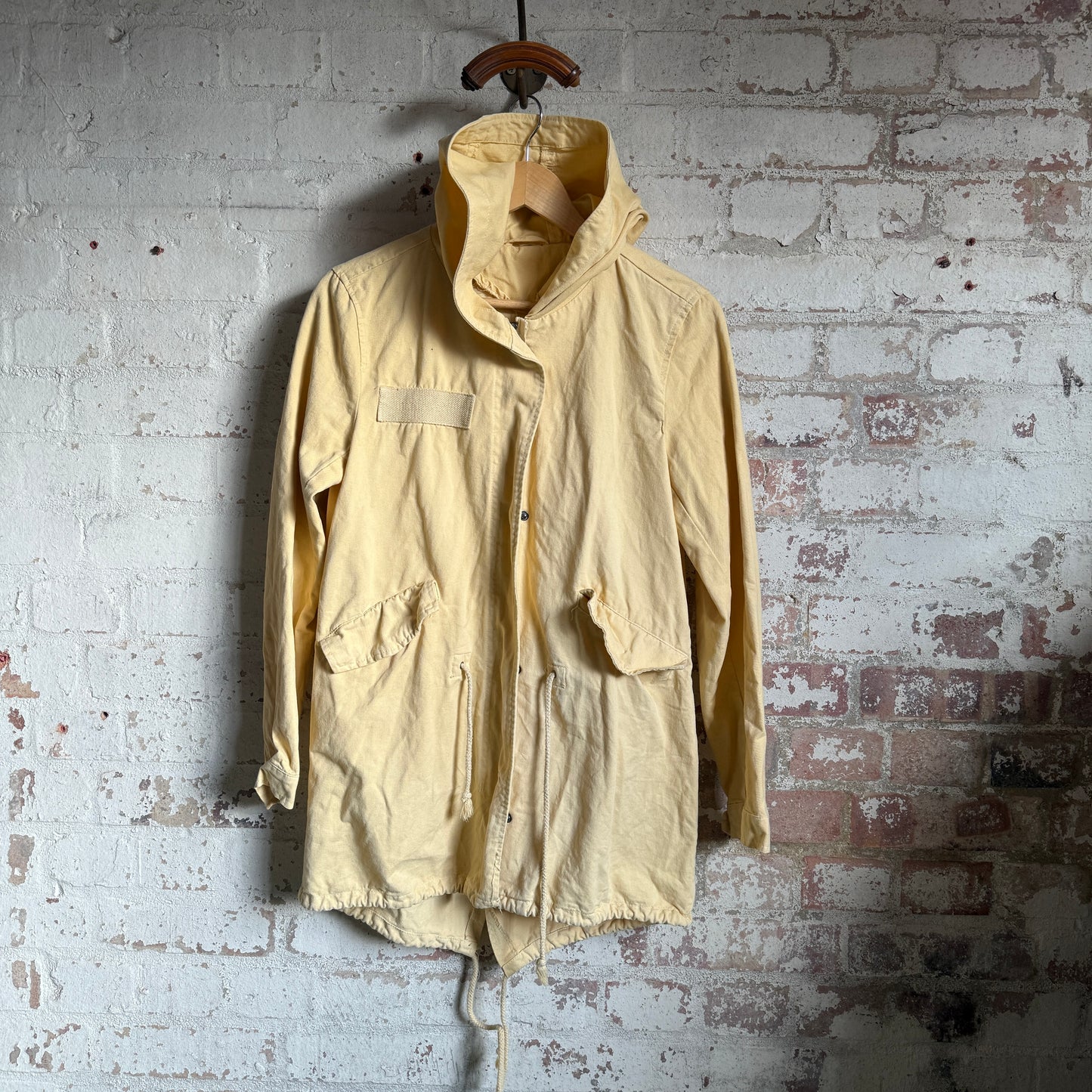 Vintage Yellow Cotton Parka Coat Jacket