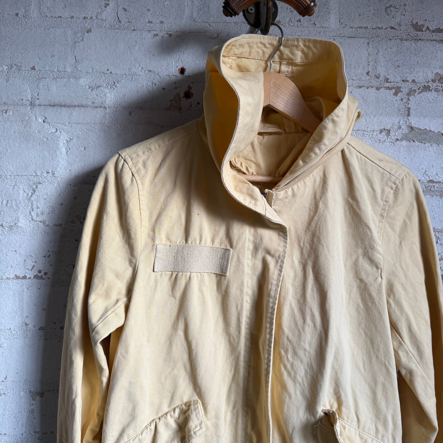 Vintage Yellow Cotton Parka Coat Jacket