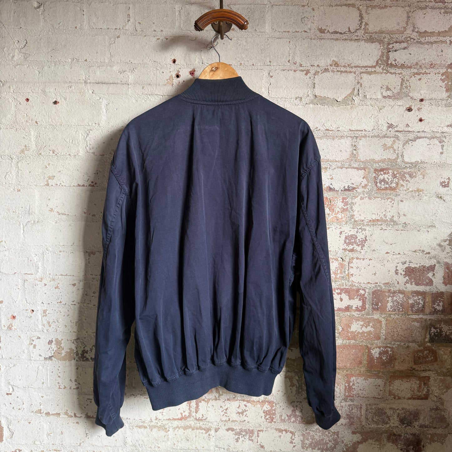 1990s Navy Cotton Hugo Boss Cotton Bomber Jacket