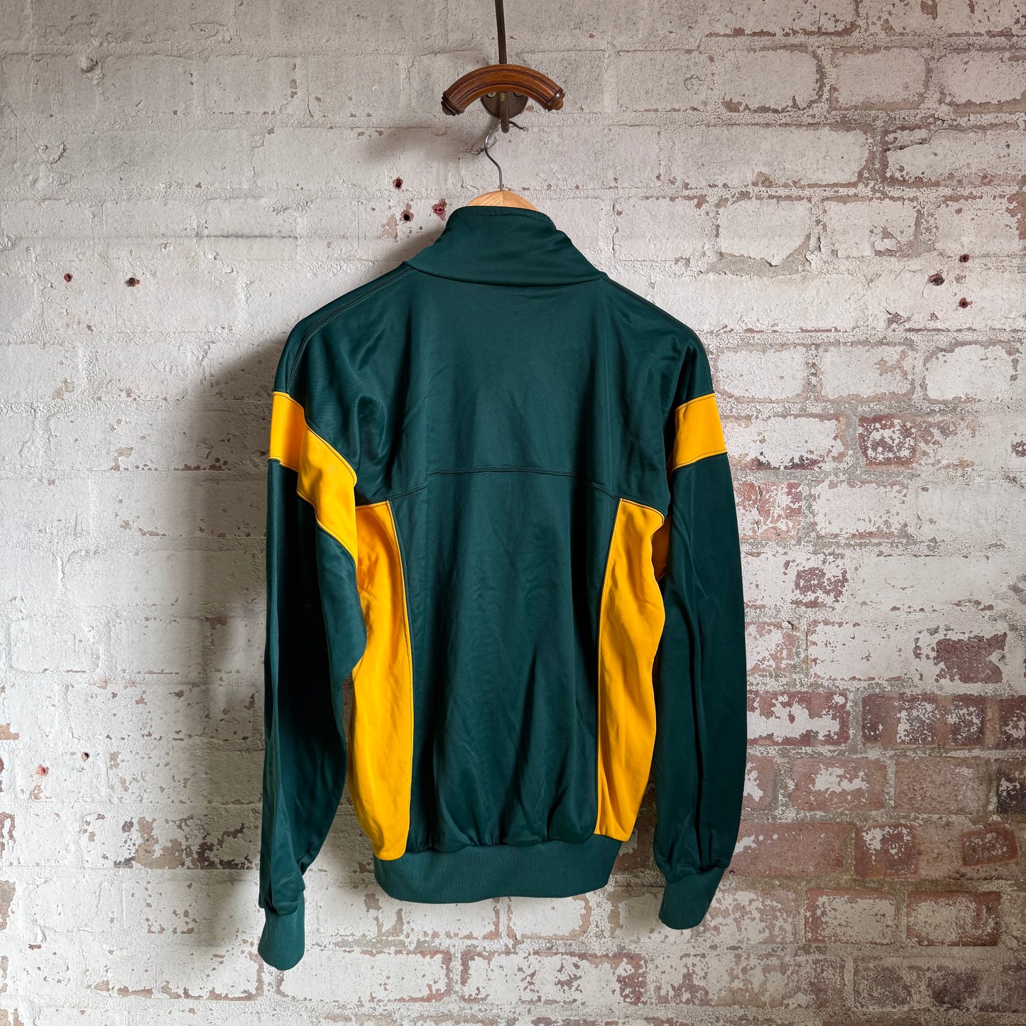 1980s Green and Yellow Zip Track Top