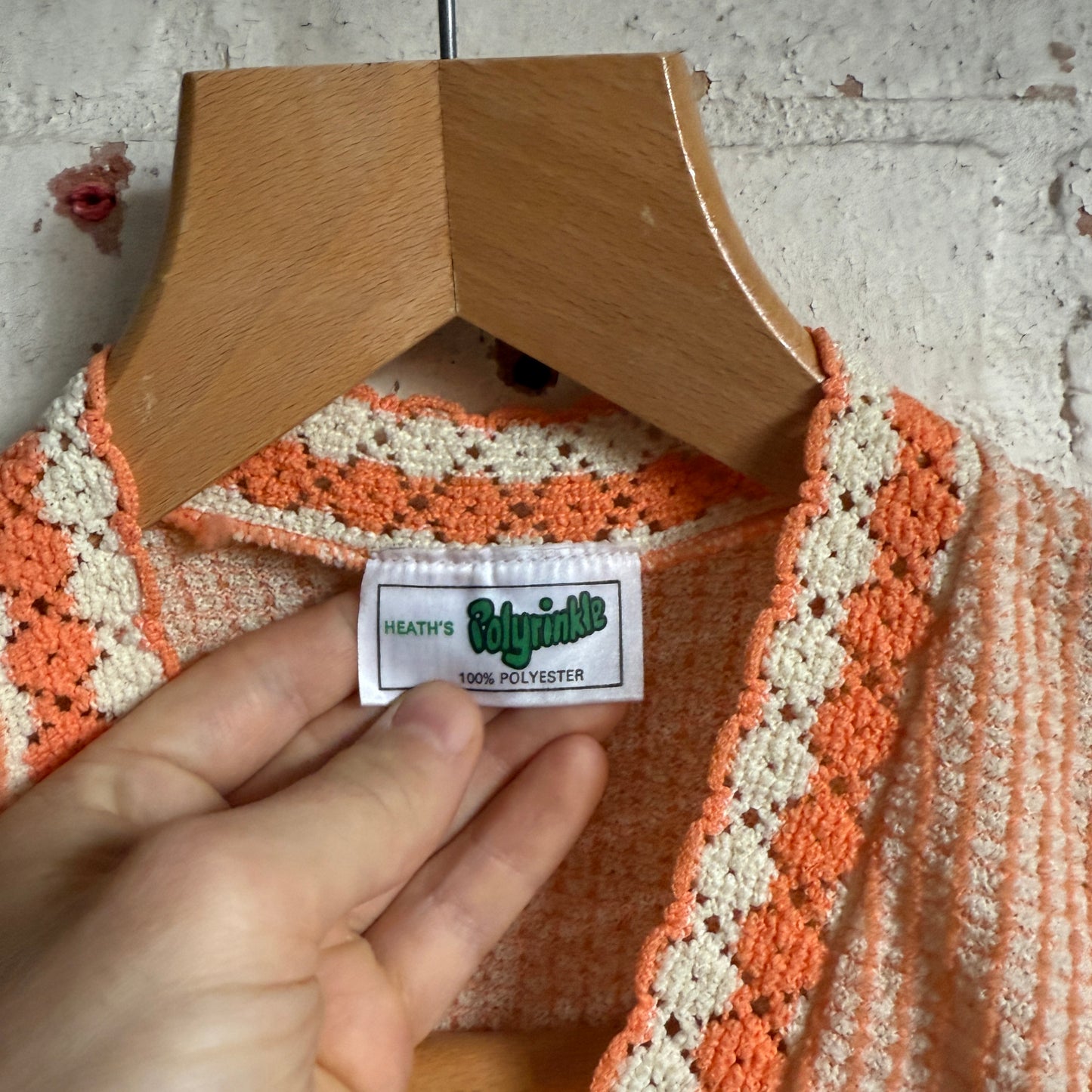 1970s Orange Knitted Blouse Shirt Top