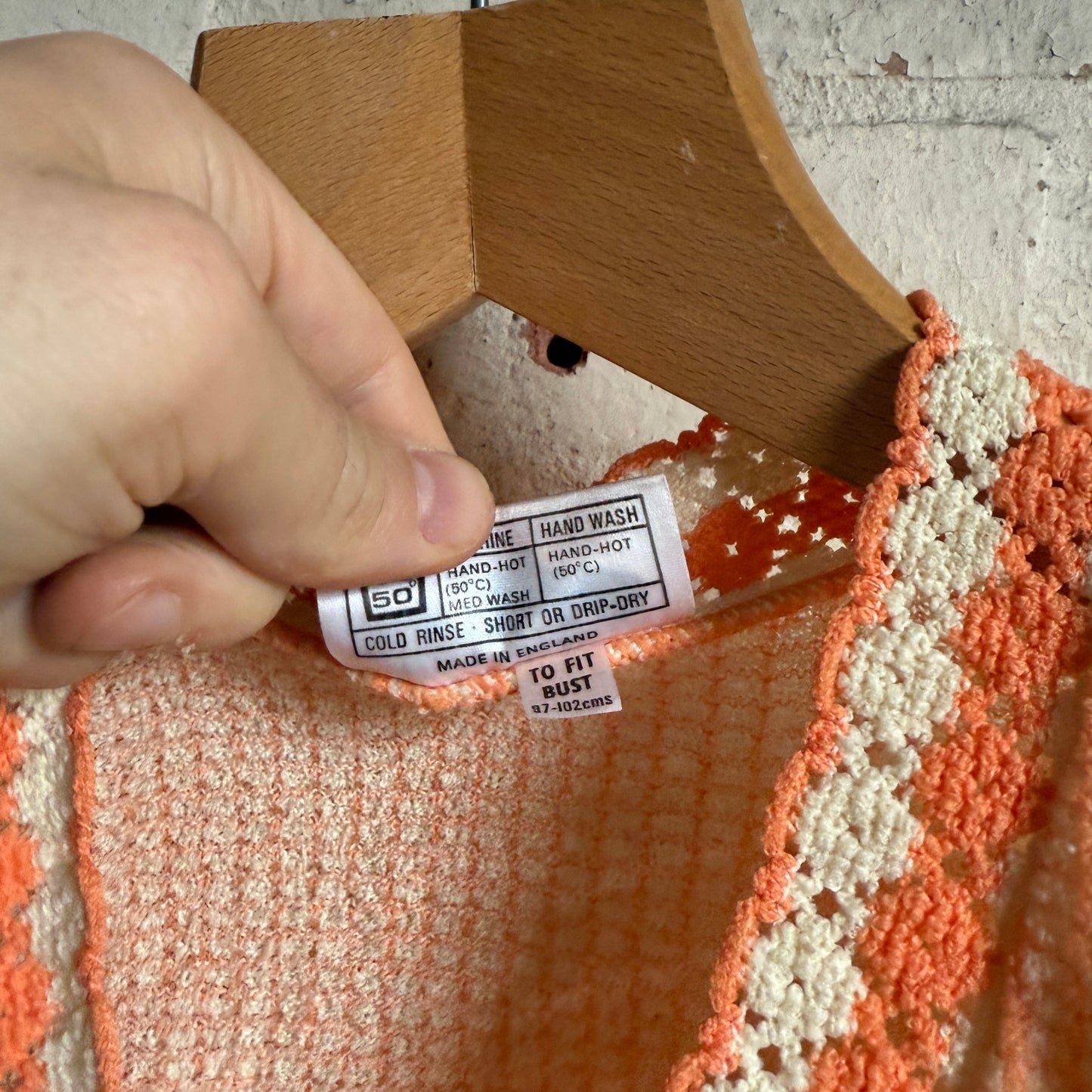 1970s Orange Knitted Blouse Shirt Top