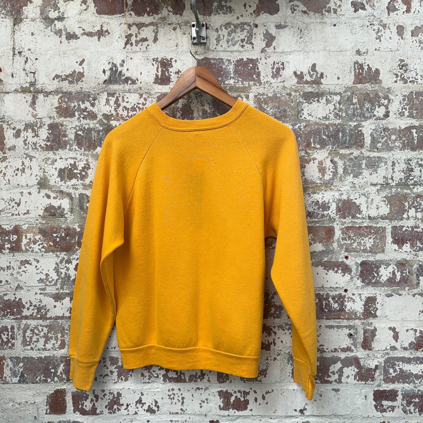 1980s Yellow Raglan Embroidered Sweatshirt
