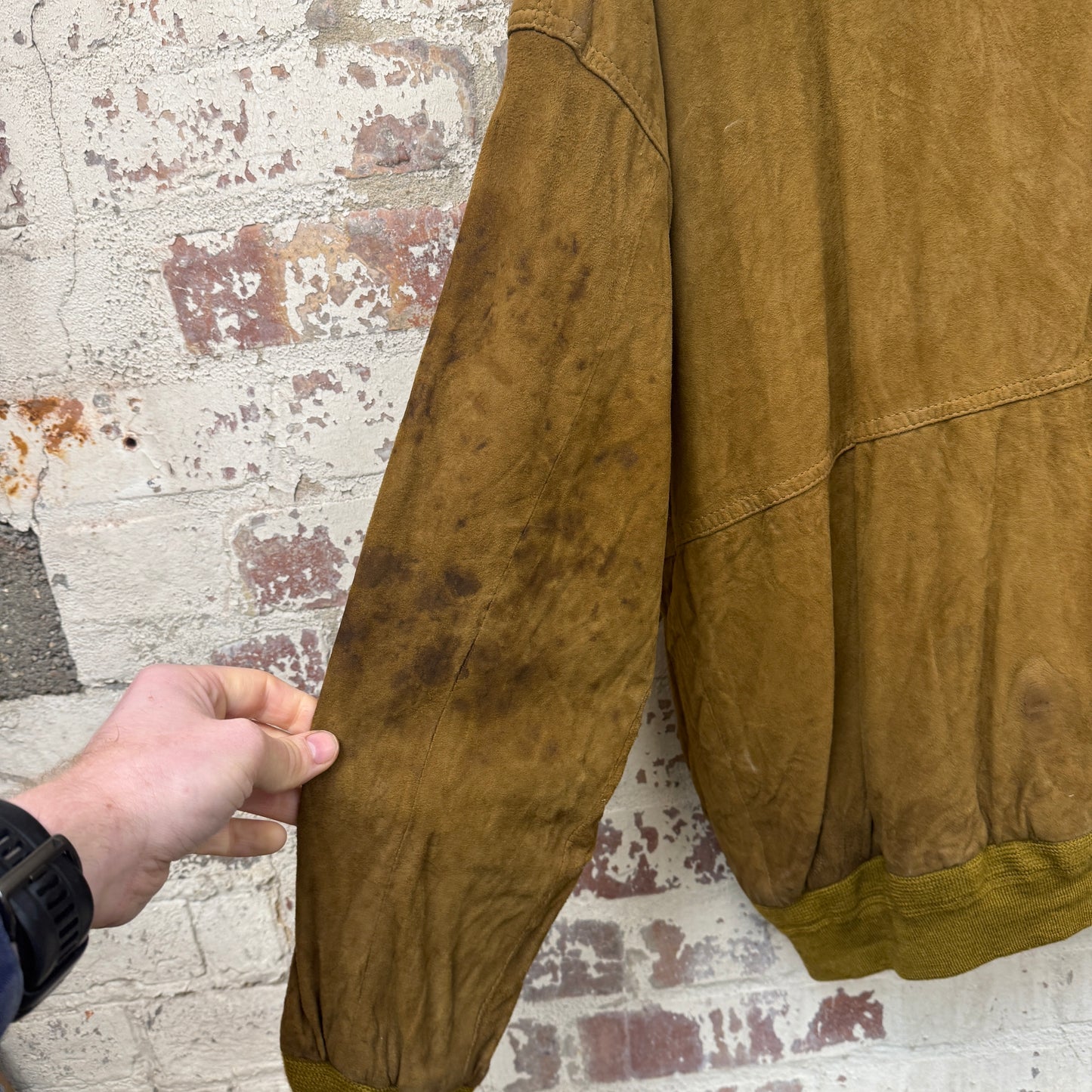 1970s Beige Suede Bomber Jacket