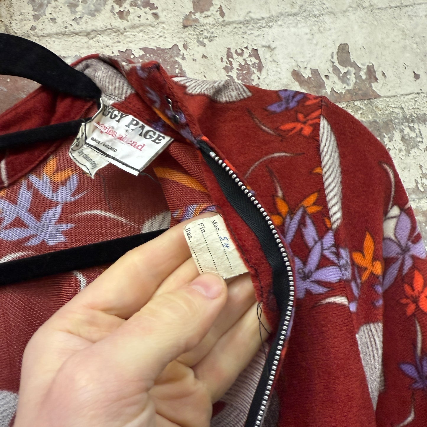 1970s Red and Black Peggy page Belted Dress