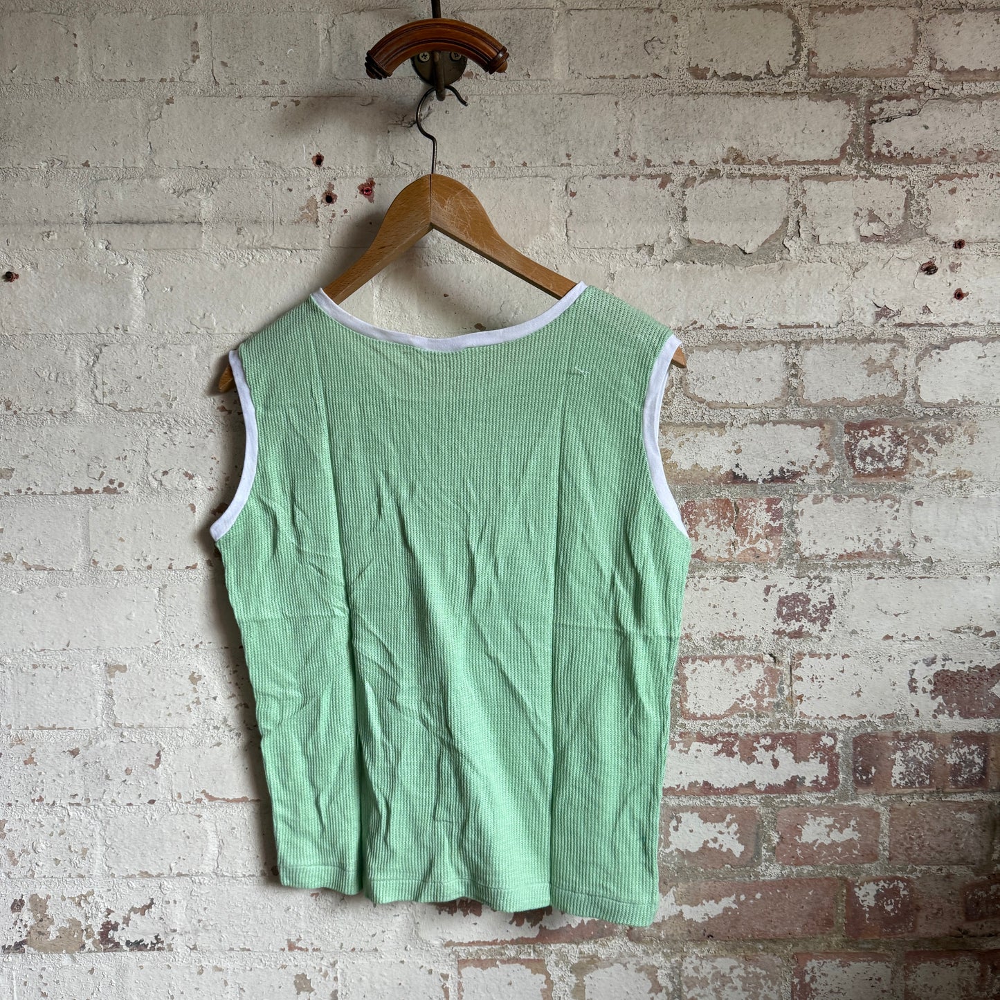 1960s Lime Green Knitted Vest Top