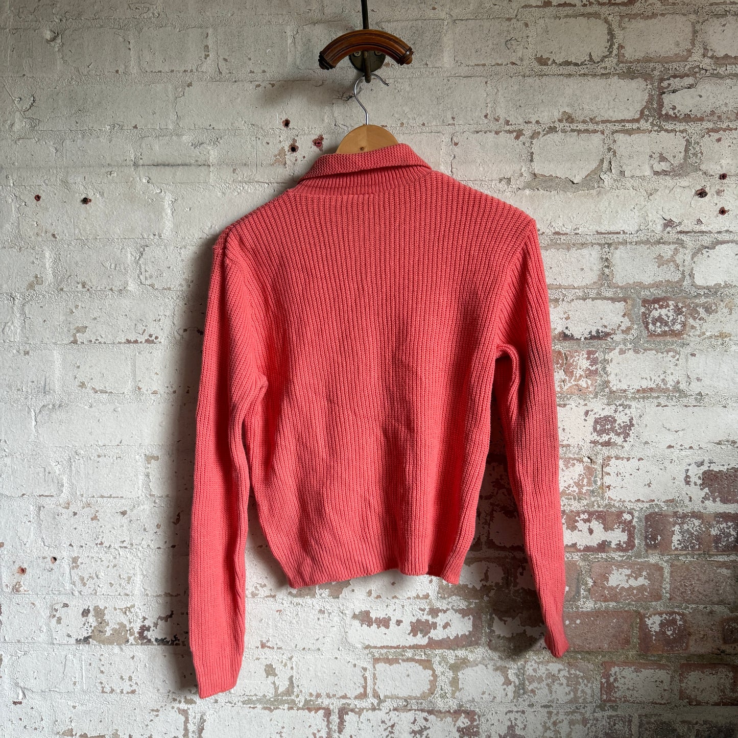 1960s Pink Knitted Cardigan Jumper