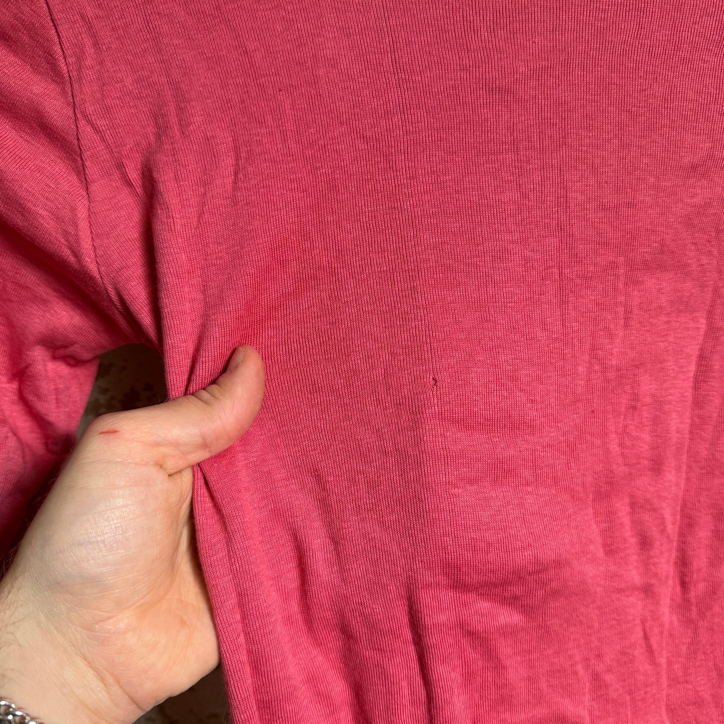 1970s Pink Button Long Sleeved Top