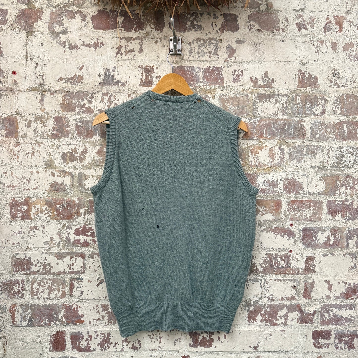 1970s Green jaeger Knitted Tank Top Sweater Vest