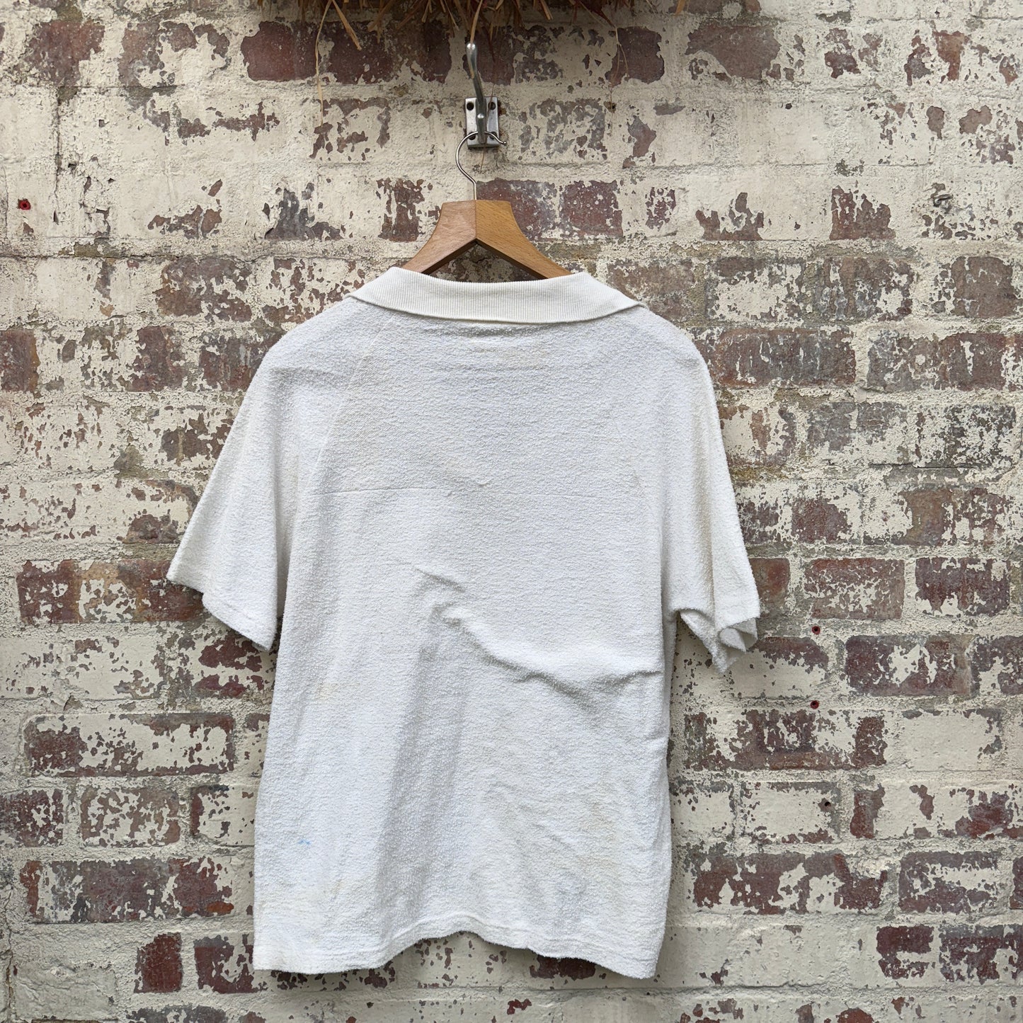 1960s 1970s White Towelling Leisure Shirt