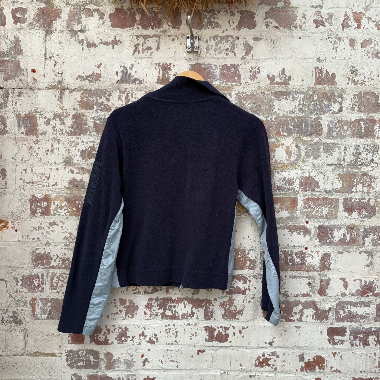 1990s Navy Reebok Zip Up Fleece Jumper