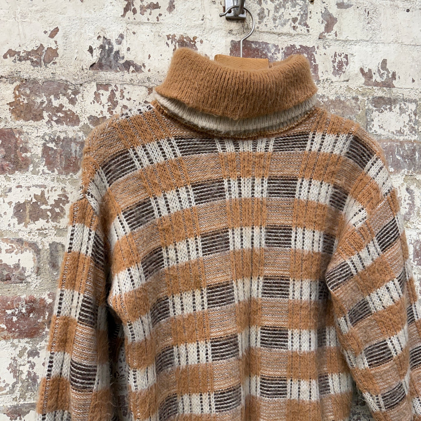 1980s Scottish Knitted Roll Neck Jumper