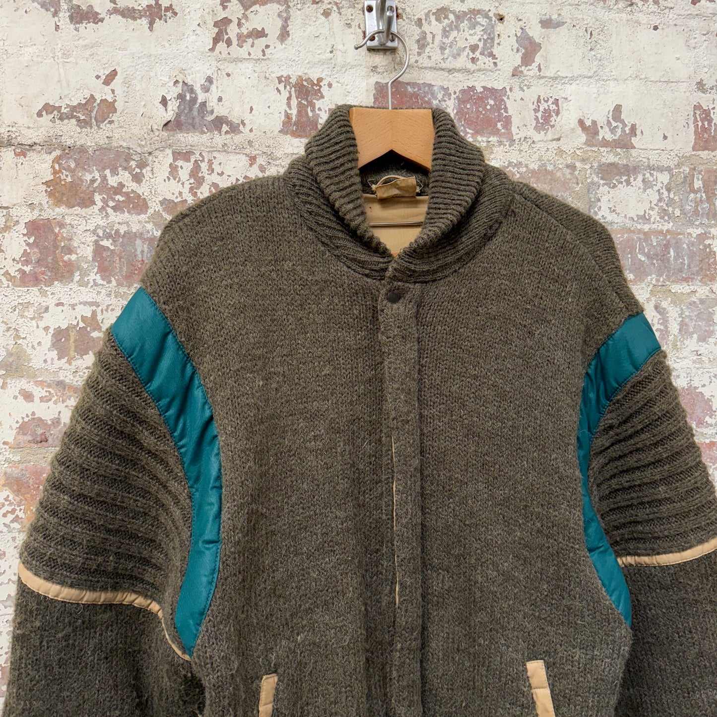 1980s Italian Wool Knitted Zip Up Jacket