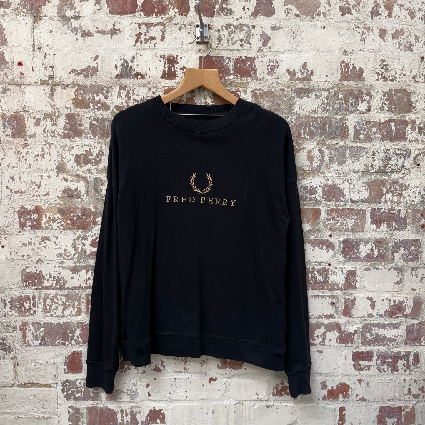 Black Fred Perry Embroidered Sweatshirt