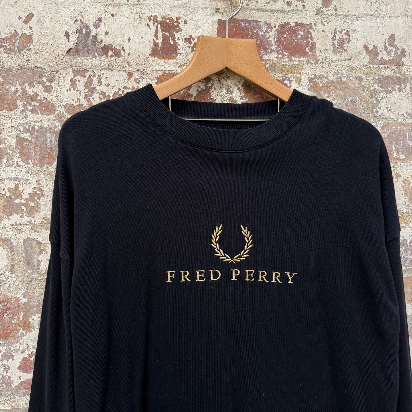 Black Fred Perry Embroidered Sweatshirt