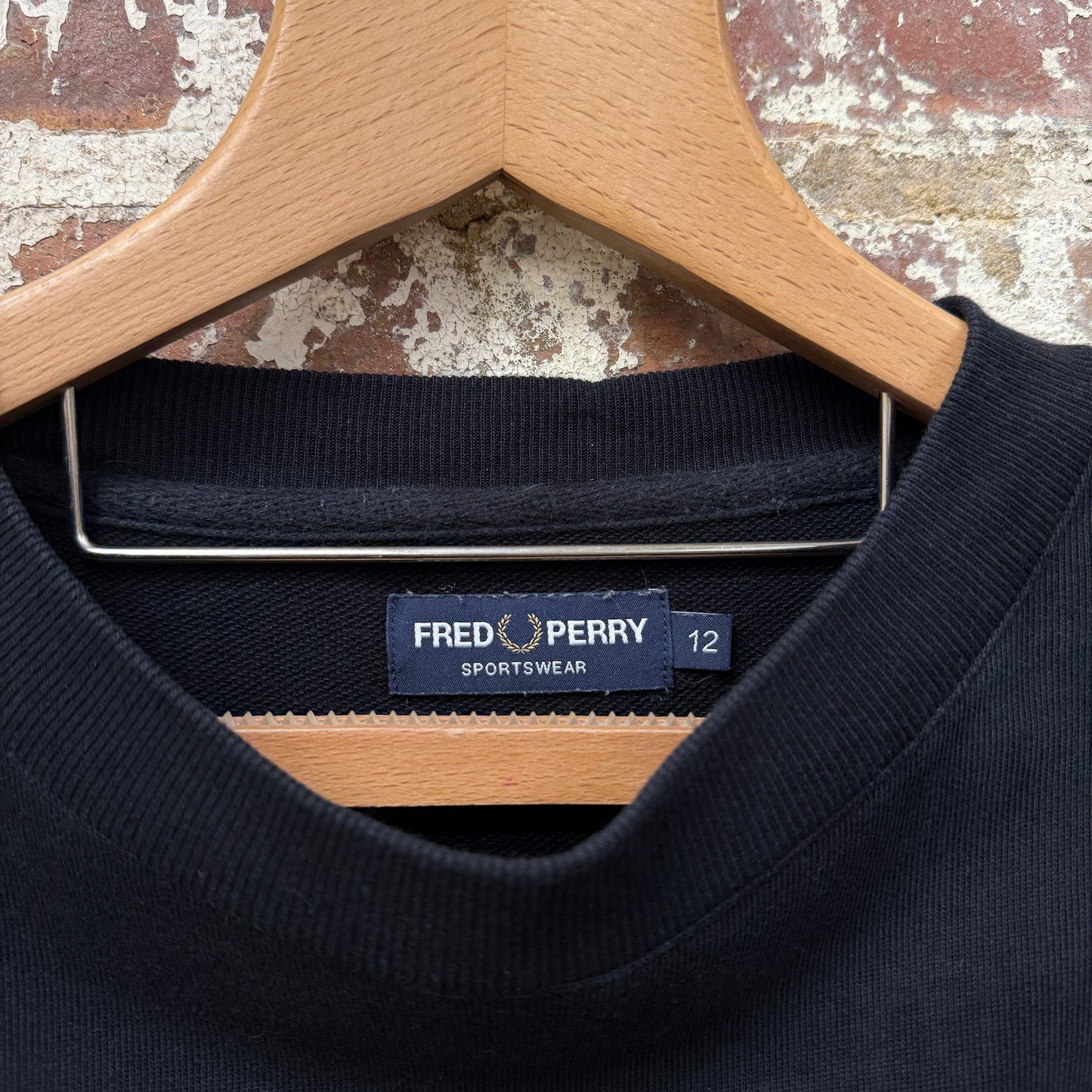 Black Fred Perry Embroidered Sweatshirt