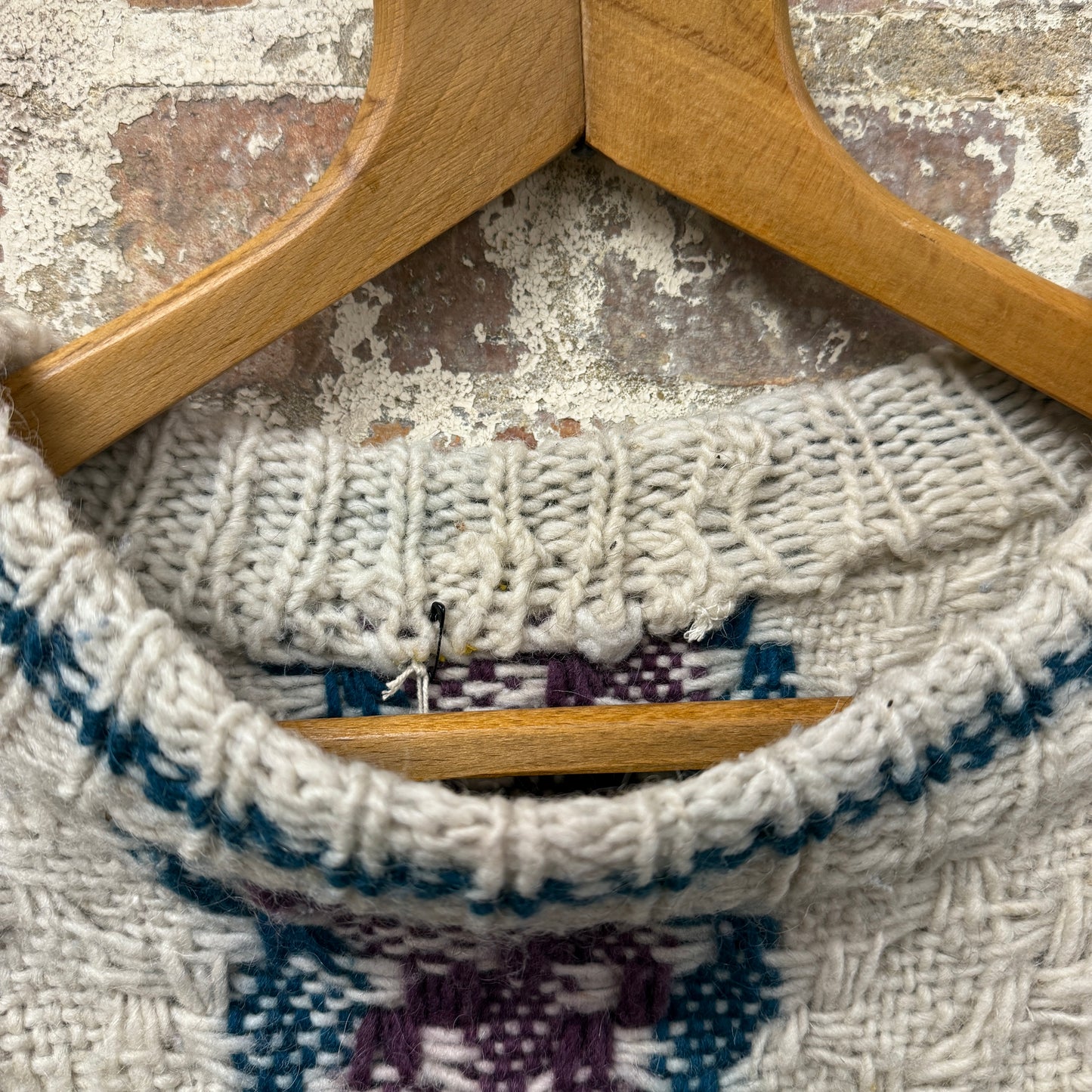 1960s Multicoloured Wool Chunky Knitted Jumper
