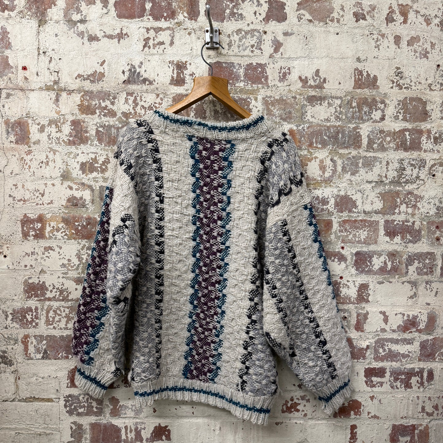 1960s Multicoloured Wool Chunky Knitted Jumper