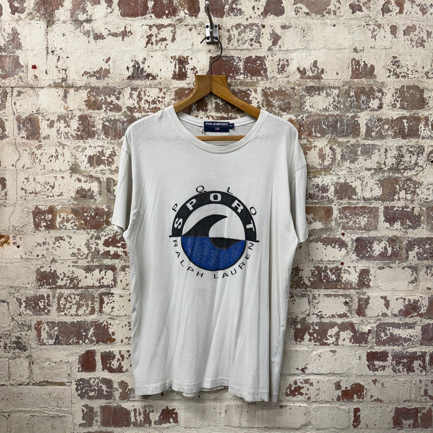 1990s White Polo Sport Graphic T-Shirt