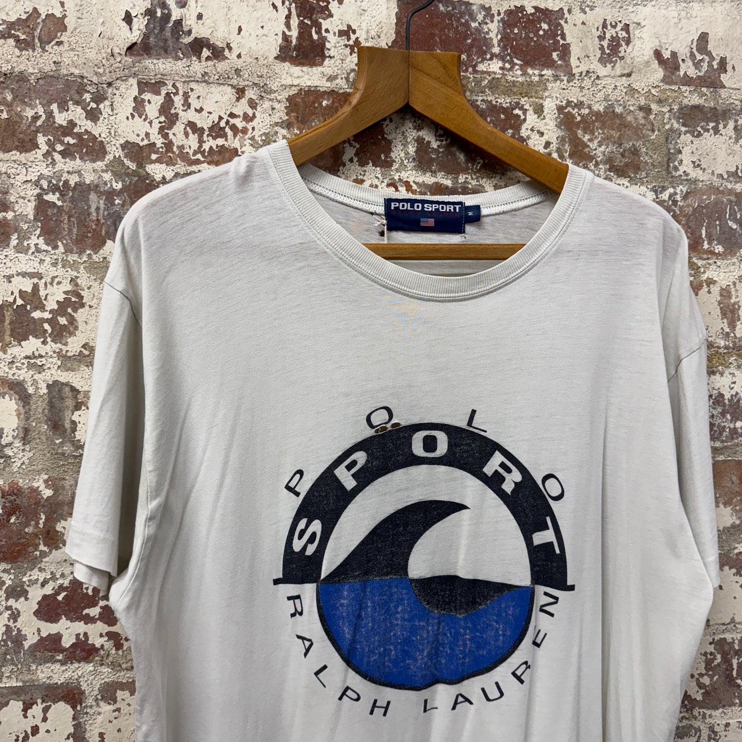 1990s White Polo Sport Graphic T-Shirt