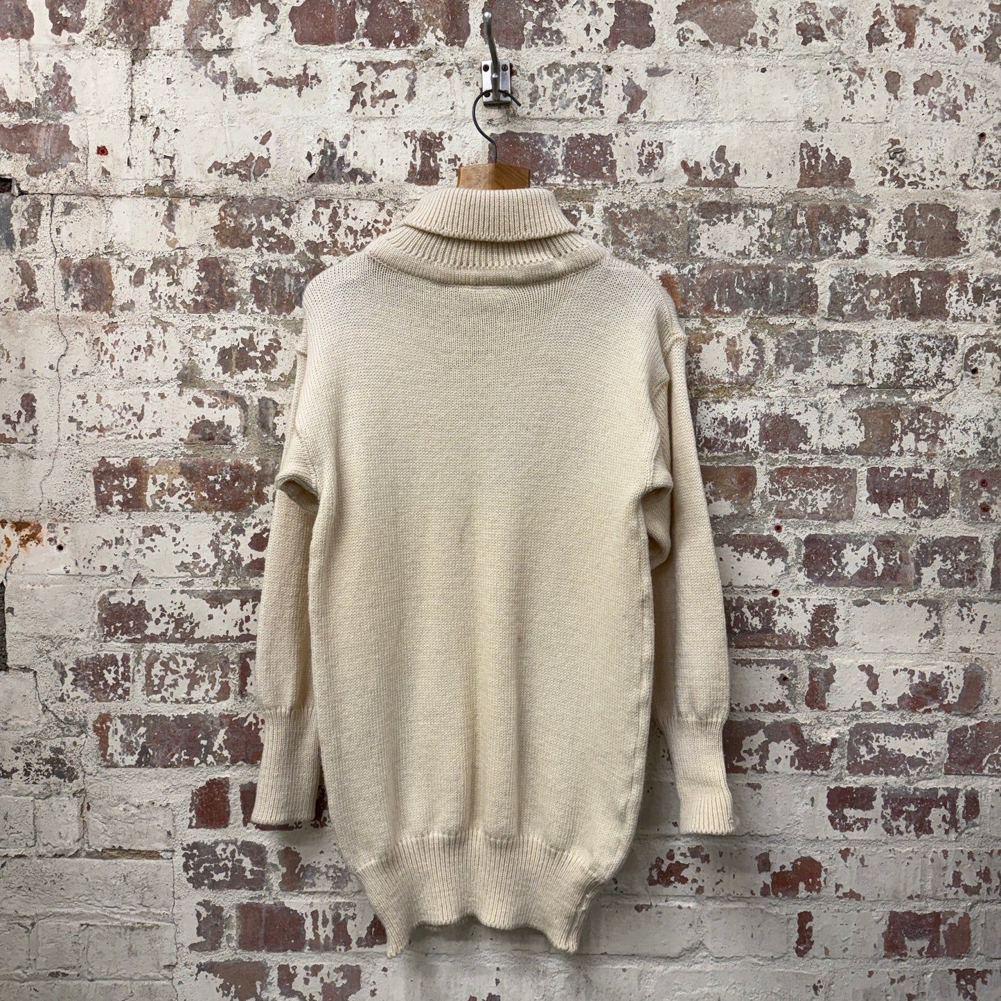 1980s Cream British Military Submariner Wool Knit Jumper