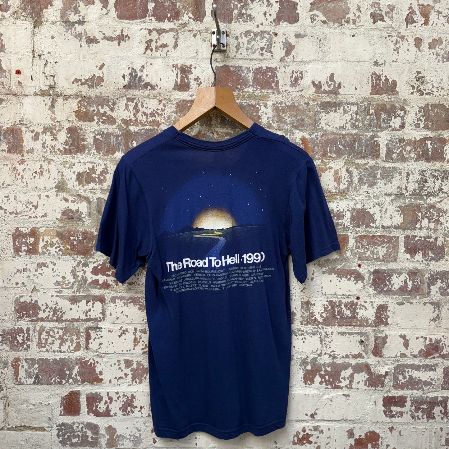 1990 Navy Chris Rhea Tour Graphic T-Shirt